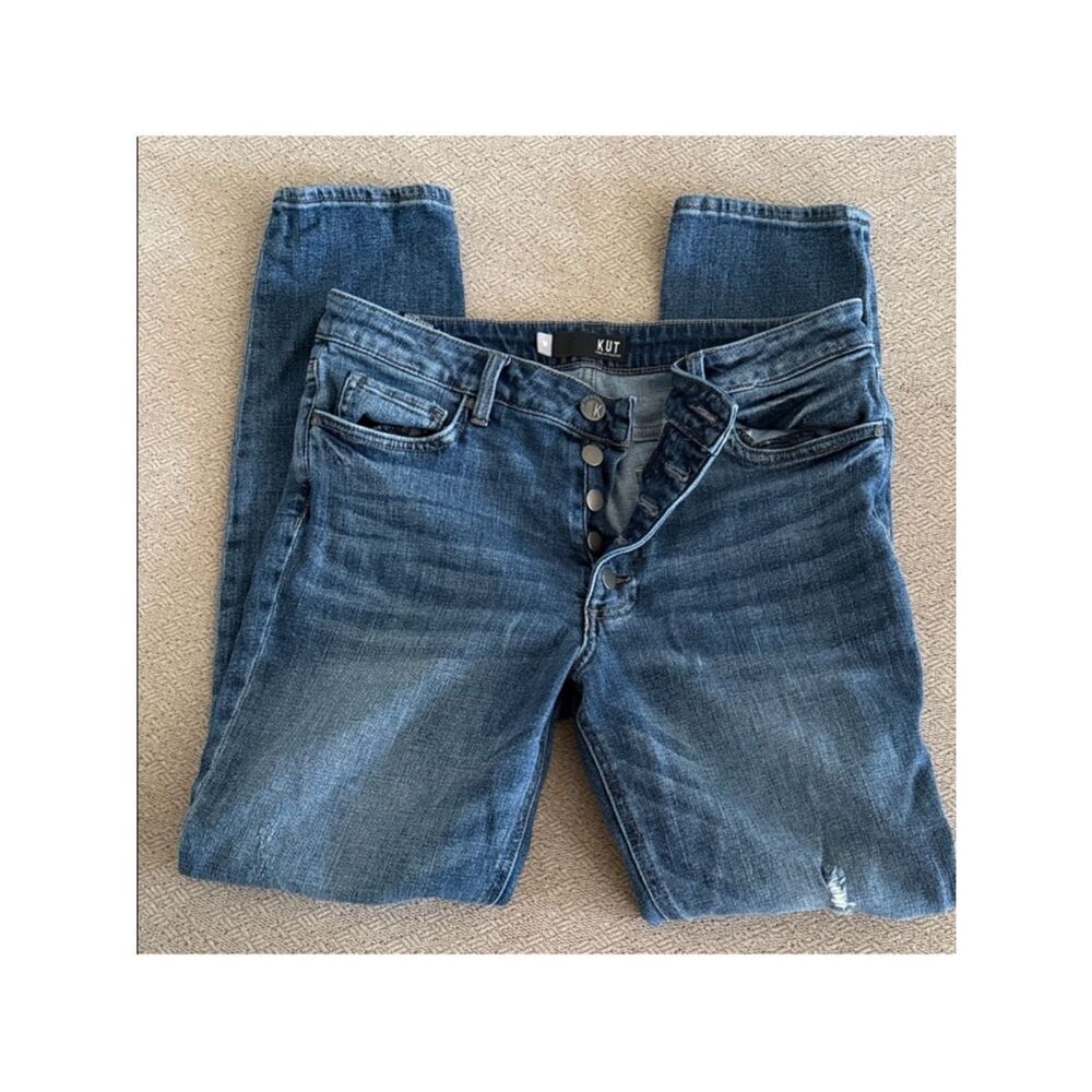 KUT Juliet Slouchy Boyfriend Everyday Favorite Button Fly Jeans Women's size 10